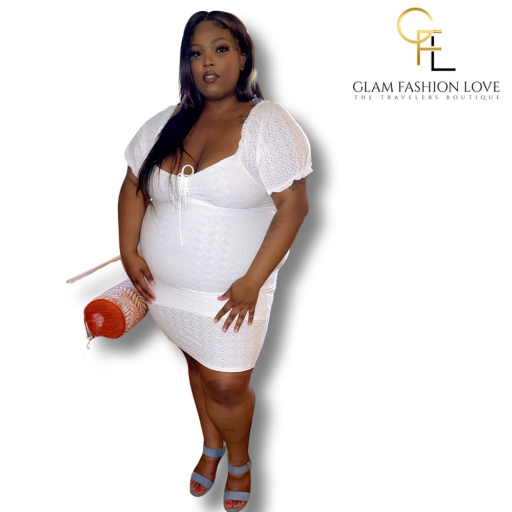 White plus size dress
